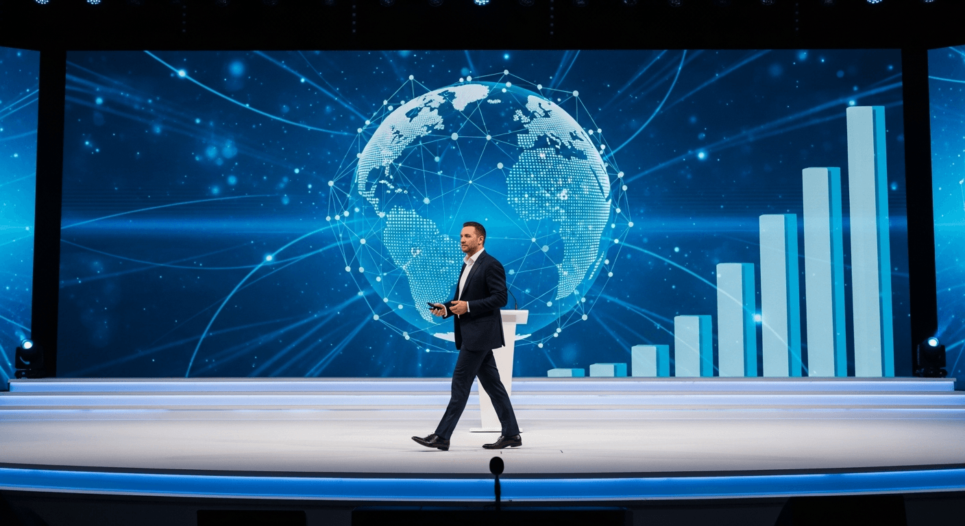 Steve Lowisz walking across stage with confidence