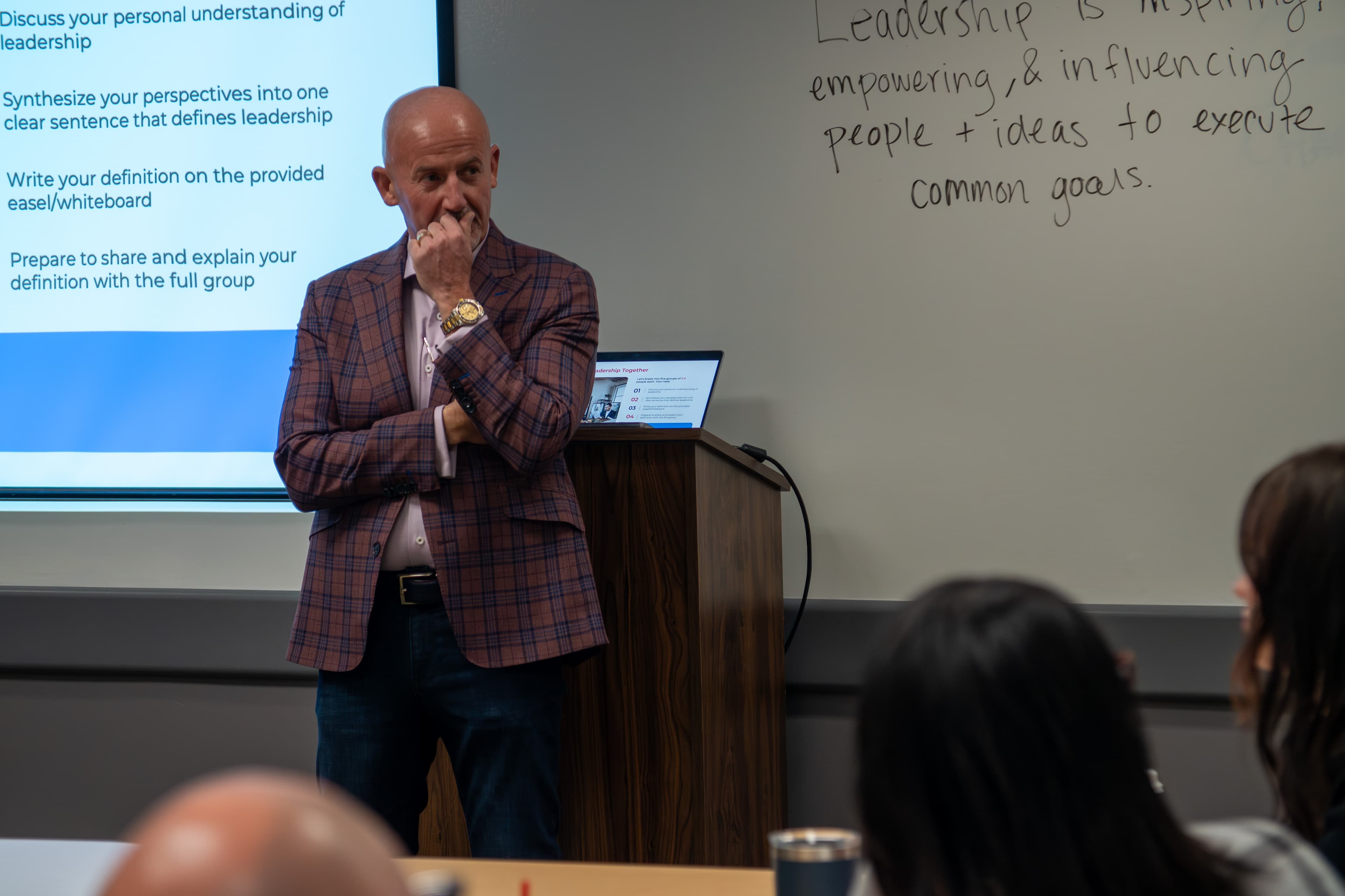 Steve Lowisz at workshop podium